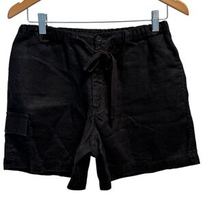 Eddie Bauer Black Cargo Shorts with Elastic Waistband & drawstring size medium